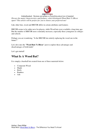 Wood Bats Vs Bbcor - The Difference You Need To Know!