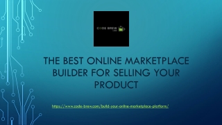 Online marketplace builder for selling your product