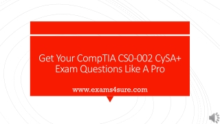 CompTIA CySA  CS0-002 Guidebook