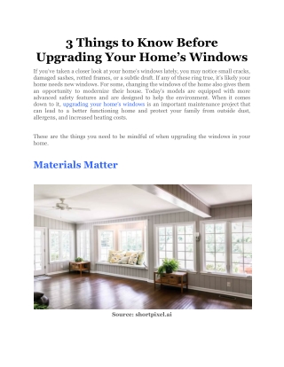 3 Things to Know Before Upgrading Your Home’s Windows