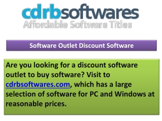 Software Outlet Discount Software