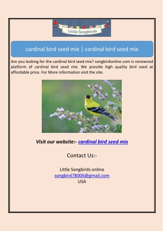 cardinal bird seed mix | cardinal bird seed mix