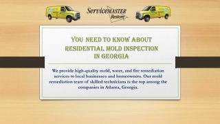 Get Residential Mold Inspection Services in Georgia