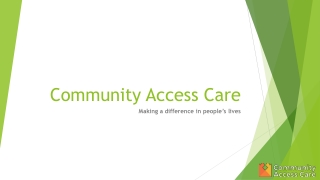 Independent Disability Support Services - Community Access Care