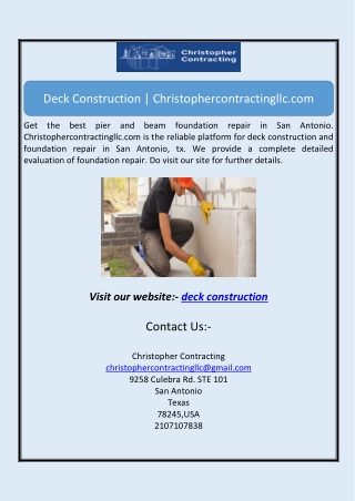 Deck Construction | Christophercontractingllc.com