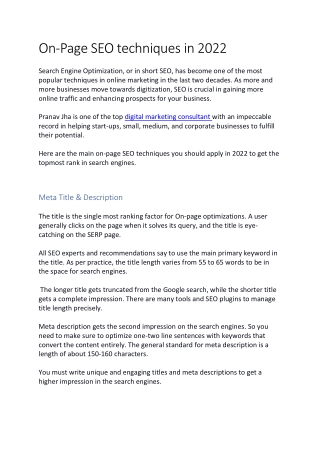 ON-PAGE STRATEGY IN 2022 FROM TOP DIGITAL MARKETING CONSULTANT-converted