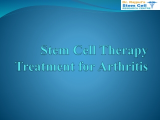 Stem Cell Therapy Treatment for Arthritis