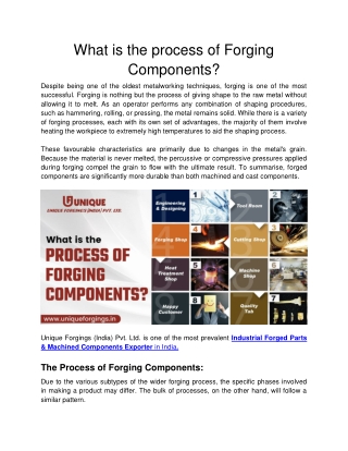 Unique Forgings - What is the process of Forging Components-converted