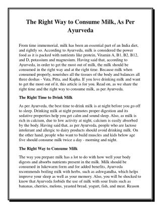 The Right Way to Consume Milk, As Per Ayurveda