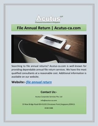File Annual Return | Acutus-ca.com