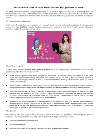 Learn various types of Social Media Services that you need to know