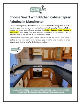 Kitchen Cabinet Spray Painting in Manchester