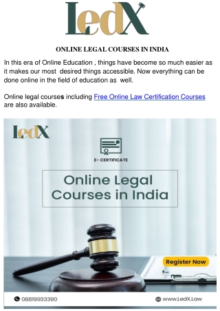 ONLINE LEGAL COURSES IN INDIA