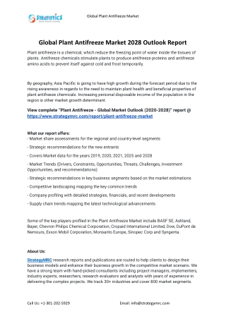 2021 Plant Antifreeze Industry Global Analysis Report