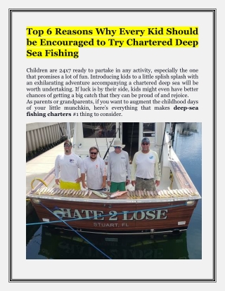 Deep Sea Fishing Charter | Hate 2 Lose Sport Fishing Charters