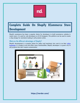 Complete Guide On Shopify ECommerce Store Development