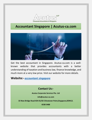 Accountant Singapore | Acutus-ca.com