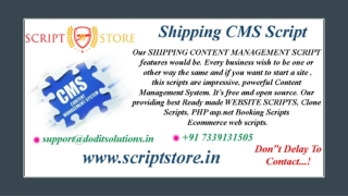 Readymade Shipping CMS Clone System - SCRIPTSTORE.IN