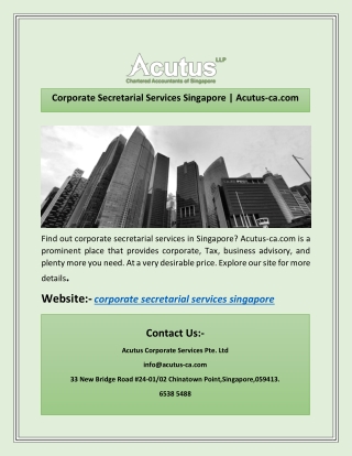 Corporate Secretarial Services Singapore | Acutus-ca.com