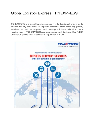 Global Logistics Express | TCIEXPRESS