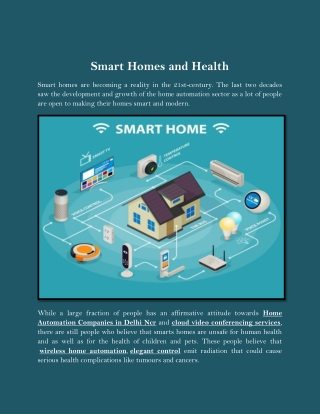 Smart Homes and Health