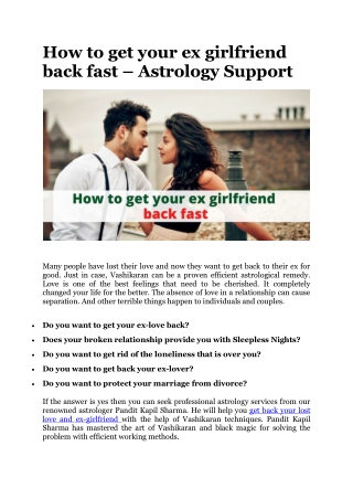 How to get your ex girlfriend back fast - Astrology Support