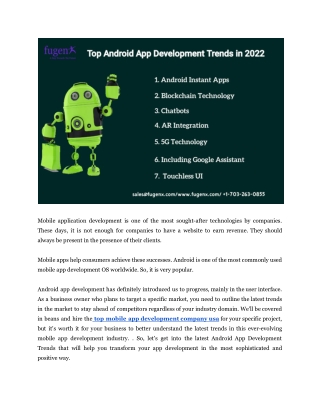 Top Android App Development Trends in 2022