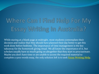 Where Can I Find Help For My Essay Writing In Australia?