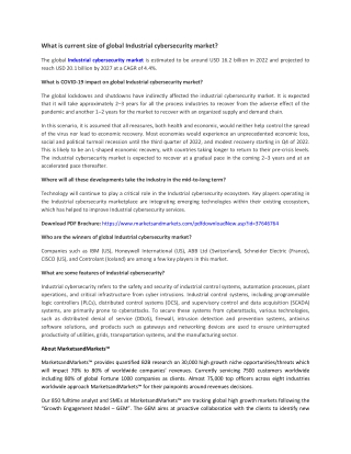 Industrial Cybersecurity Market
