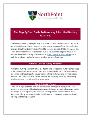 The Step-By-Step Guide To Becoming A Certified Nursing Assistant.