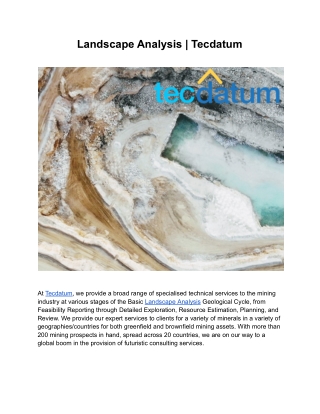 Landscape Analysis | Tecdatum