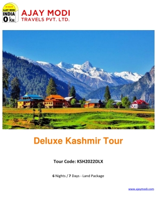 Deluxe Kashmir Tour Packages | Kashmir Tour with Ajay Modi Travels