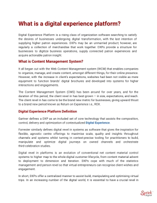 What is a Digital Experience Platform