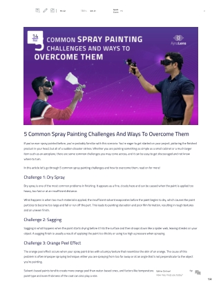 5 Common Spray Painting Challenges And Ways To Overcome Them