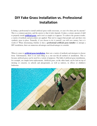 DIY Fake Grass Installation vs Professional Installation (606)