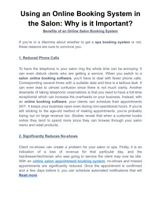 Using an Online Booking System in the Salon_ Why is it Important