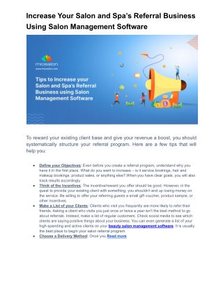 Increase Your Salon and Spa’s Referral Business Using Salon Management Software