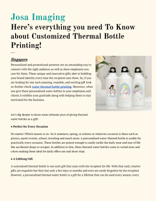 Here’s everything you need To Know about Customized Thermal Bottle Printing!