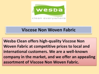 Viscose Non Woven Fabric