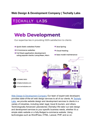 Web Design & Development Company | Techally Labs