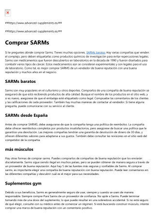 SARMs desde España