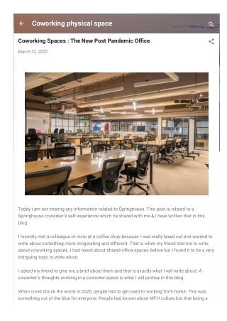 Coworking Spaces  The new post pandemic office