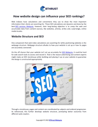 How website design can influence your SEO rankings?