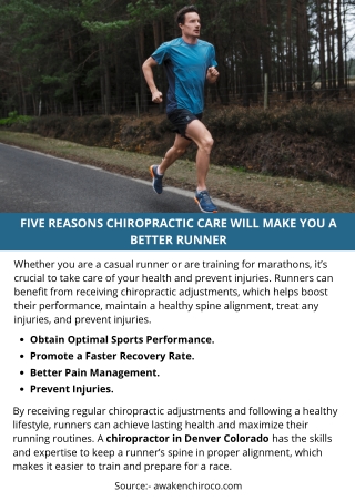 FIVE REASONS CHIROPRACTIC CARE WILL MAKE YOU A BETTER RUNNER