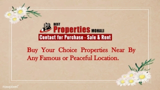 Commercial properties for sale in Mohali