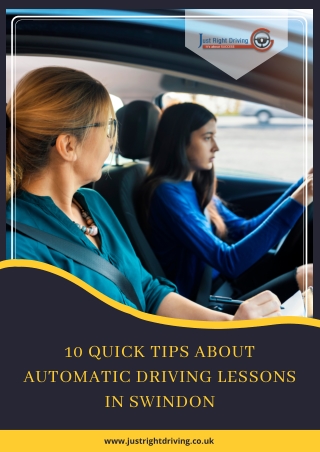 10 Quick Tips About Automatic Driving Lessons in Swindon