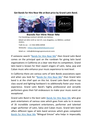 Bands for Hire Near Me