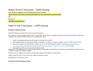 NU621-8 Unit 2 Discussion – COPD Herzing