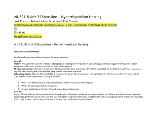 NU621-8 Unit 3 Discussion – Hyperthyroidism Herzing