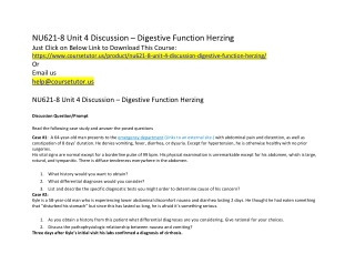 NU621-8 Unit 4 Discussion – Digestive Function Herzing